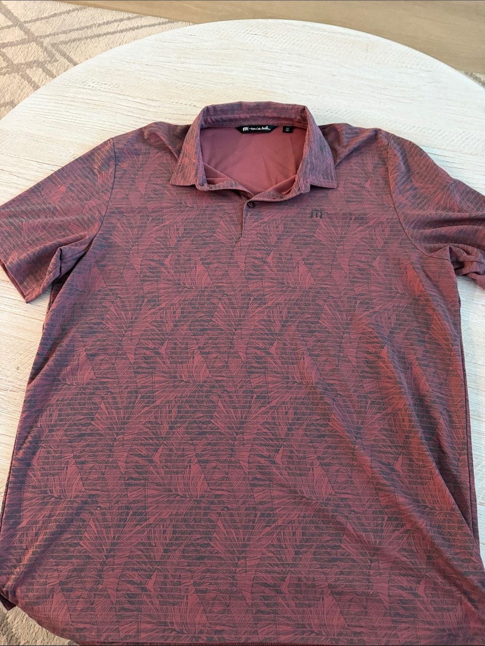 Travis Mathew Banana Leaf Patterned Short-Sleeve Polo
